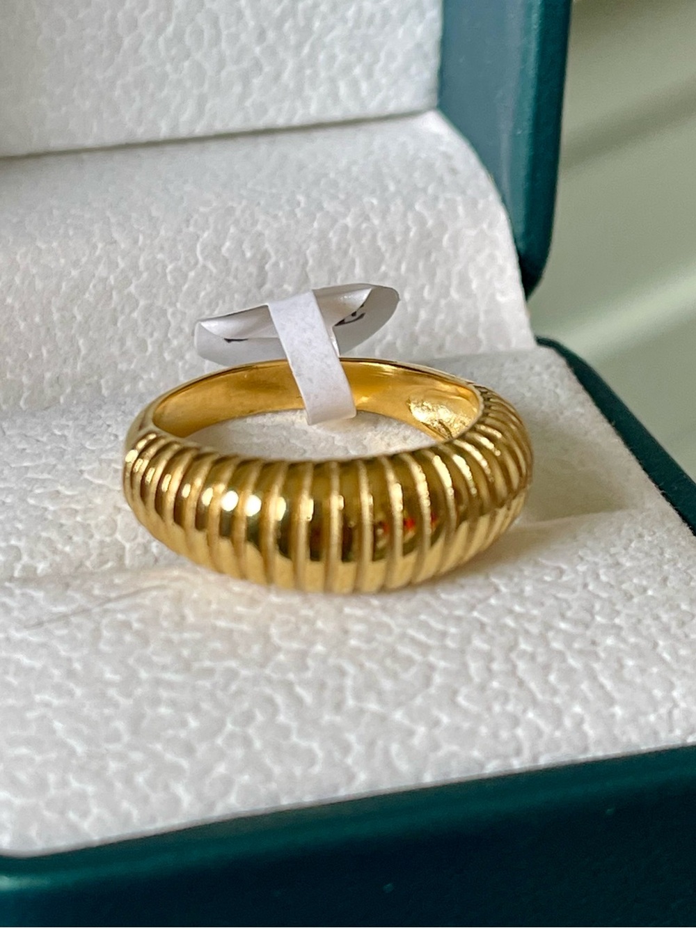 18K Gold Plated Dome Ring, Stackable, Everyday Waterproof Tarnish Resistant